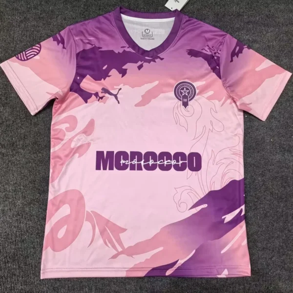 Morocco 2025/26 Pink Purple Special Edition Training Shirt - Front View | KFCOOL