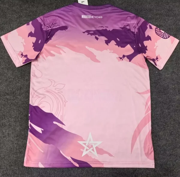 Morocco 2025/26 Pink Purple Special Edition Training Shirt - Back View | KFCOOL