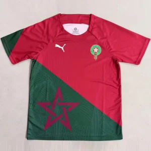 Morocco 2025/26 Red Green Special Edition Training Shirt - Front View Morocco 2025/26 Red Green Special Edition Training Shirt - Front View | KFCOOL