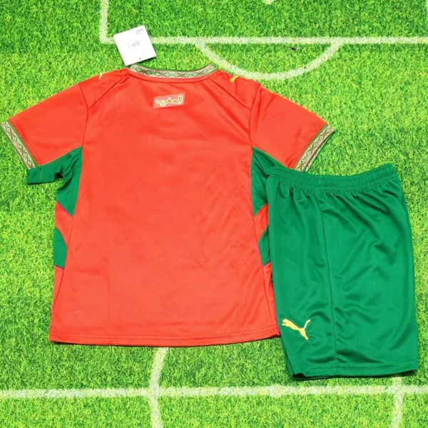 Morocco 2026/27 Home Kids Kit Fan Version - Back View | KFCOOL