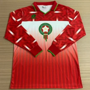 Morocco 1994/95 Retro Home Long Sleeve Jersey Fan Version - Front View | KFCOOL