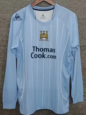 Manchester City 2007/08 Retro Home Long Sleeve Jersey Fan Version - Front View Manchester City 2007/08 Retro Home Long Sleeve Jersey Fan Version - Front View | KFCOOL
