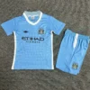 Manchester City 2011/12 Retro Home Kids Kit Fan Version - Front View Manchester City 2011/12 Retro Home Kids Kit Fan Version - Front View | KFCOOL