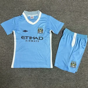 Manchester City 2011/12 Retro Home Kids Kit Fan Version - Front View | KFCOOL