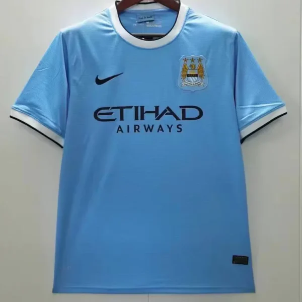Manchester City 2013/14 Retro Home Jersey Fan Version - Front View Manchester City 2013/14 Retro Home Jersey Fan Version - Front View | KFCOOL