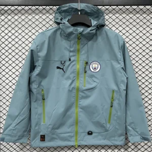 Manchester City 2025/26 Green Outdoor Jacket - Front View | KFCOOL