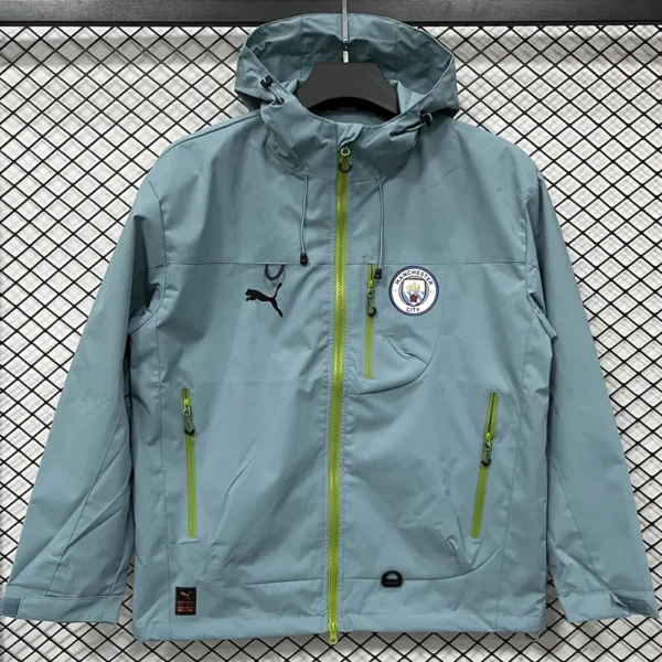 Manchester City 2025/26 Green Outdoor Jacket - Front View | KFCOOL