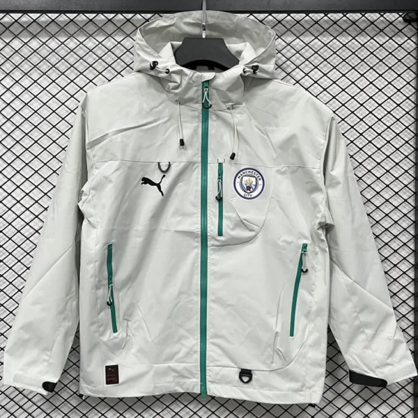 Manchester City 2025/26 Grey Outdoor Jacket - Front View | KFCOOL