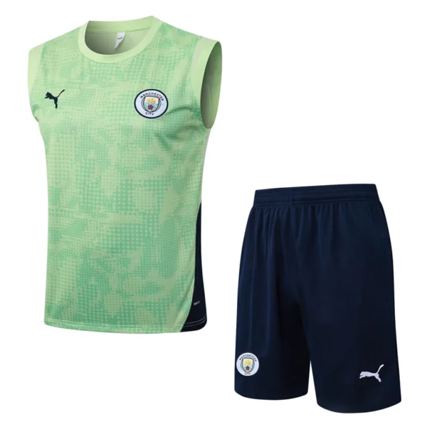 Manchester City 2025/26 Green Sleeveless Shorts - Front View | KFCOOL