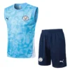Manchester City 2025/26 Sky Blue Sleeveless Shorts - Front View | KFCOOL