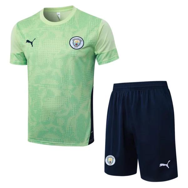 Manchester City 2025/26 Green Training Short Suit - Front View | KFCOOL