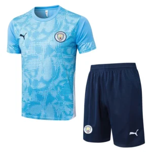 Manchester City 2025/26 Sky Blue Training Short Suit - Front View Manchester City 2025/26 Sky Blue Training Short Suit - Front View | KFCOOL