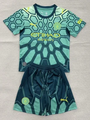 Manchester City 2026/27 Goalkeeper Kids Kit Fan Version - Front View | KFCOOL