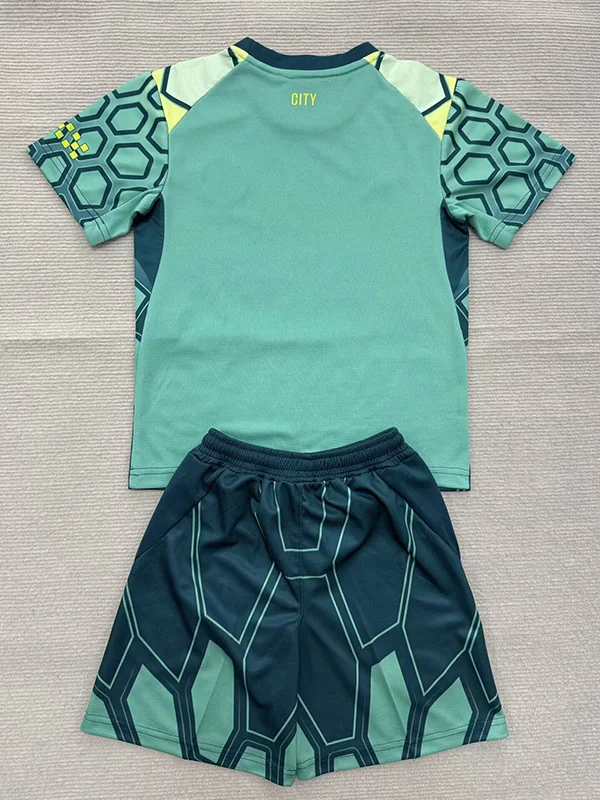 Manchester City 2026/27 Goalkeeper Kids Kit Fan Version - Back View Manchester City 2026/27 Goalkeeper Kids Kit Fan Version - Back View | KFCOOL