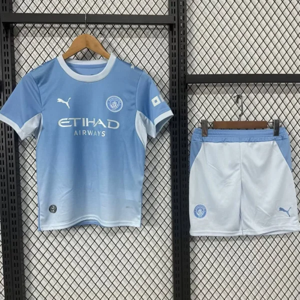 Manchester City 2026/27 Home Kids Kit Fan Version - Front View | KFCOOL