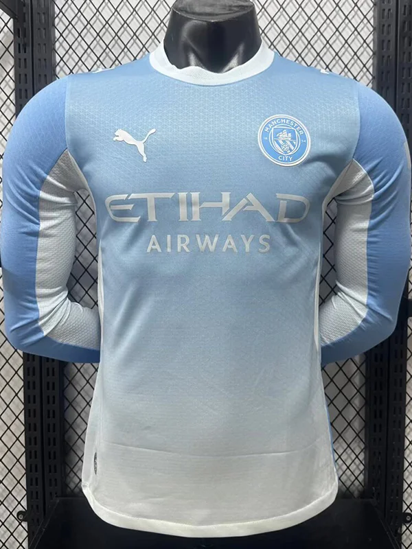 Manchester City 2026/27 Home Long Sleeve Jersey Player Version - Back View Manchester City 2026/27 Home Long Sleeve Jersey Player Version - Back View | KFCOOL