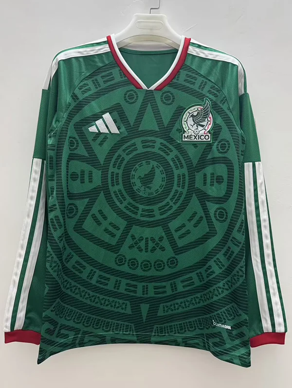 Mexico 2026/27 Home Long Sleeve Jersey Fan Version - Front View | KFCOOL