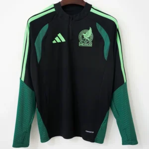 Mexico 2026/27 Black Half Pull Tracksuit - Front View Mexico 2026/27 Black Half Pull Tracksuit - Front View | KFCOOL