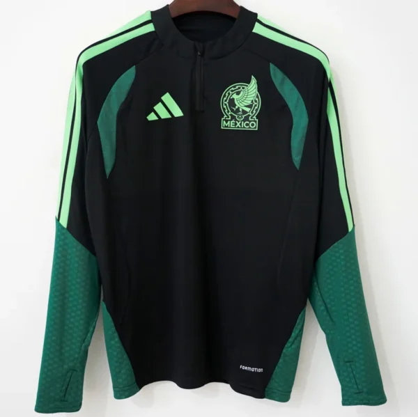 Mexico 2026/27 Black Half Pull Tracksuit - Front View - KFCool – Football Jerseys & Soccer Kits Store Mexico 2026/27 Black Half Pull Tracksuit - Front View | KFCOOL