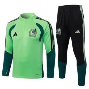 Mexico 2026/27 Green Half Pull Tracksuit - Front View Mexico 2026/27 Green Half Pull Tracksuit - Front View | KFCOOL