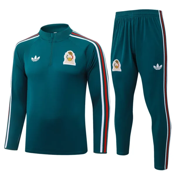 Mexico 2026/27 Green Red Half Pull Tracksuit - Front View | KFCOOL
