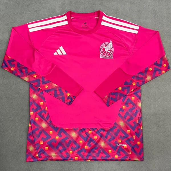Mexico 2026/27 Goalkeeper Pink Red Long Sleeve Jersey Fan Version - Front View | KFCOOL