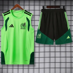 Mexico 2026/27 Green Sleeveless Shorts - Front View Mexico 2026/27 Green Sleeveless Shorts - Front View | KFCOOL