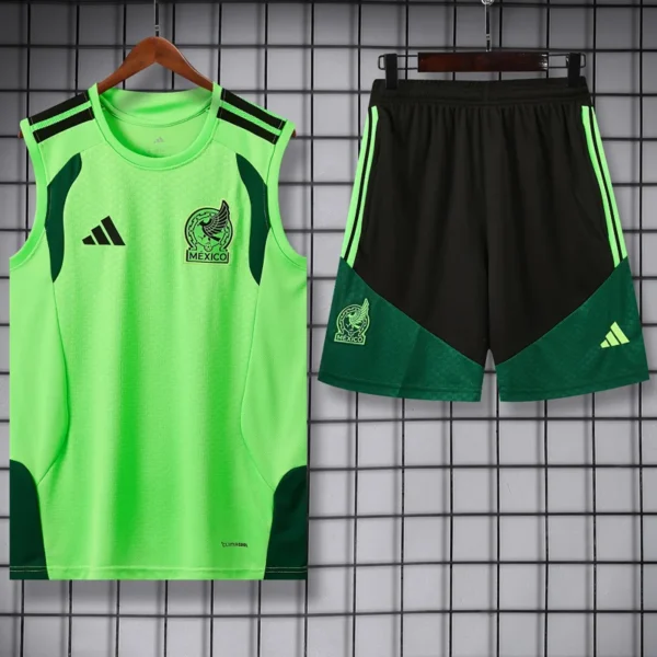 Mexico 2026/27 Green Sleeveless Shorts - Front View Mexico 2026/27 Green Sleeveless Shorts - Front View | KFCOOL