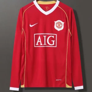 Manchester United 2006/07 Retro Home Long Sleeve Jersey Fan Version - Front View Manchester United 2006/07 Retro Home Long Sleeve Jersey Fan Version - Front View | KFCOOL