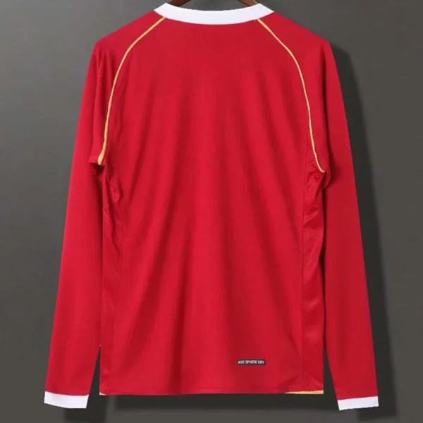 Manchester United 2006/07 Retro Home Long Sleeve Jersey Fan Version - Back View | KFCOOL