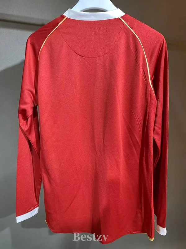 Manchester United 2006/07 Retro Home Long Sleeve Jersey Player Version - Back View Manchester United 2006/07 Retro Home Long Sleeve Jersey Player Version - Back View | KFCOOL