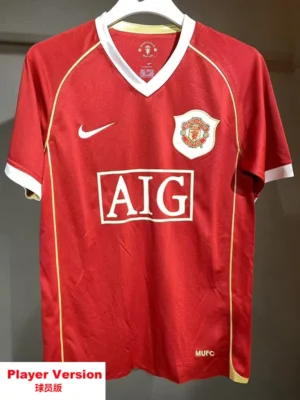 Manchester United 2006/07 Retro Home Jersey Player Version - Front View Manchester United 2006/07 Retro Home Jersey Player Version - Front View | KFCOOL