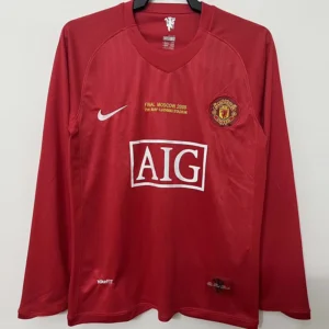 Manchester United 2007/08 Retro Home Red Long Sleeve Jersey Fan Version - Front View Manchester United 2007/08 Retro Home Red Long Sleeve Jersey Fan Version - Front View | KFCOOL
