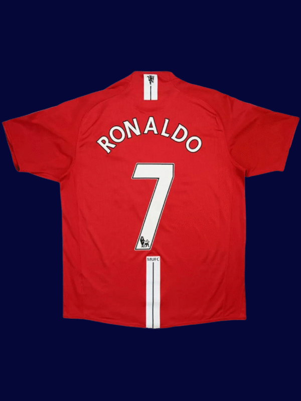 Cristiano Ronaldo #7 Manchester United 2007/08 Retro Home Jersey Fan Version - Back View | KFCOOL