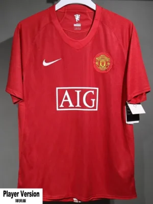 Manchester United 2007/08 Retro Home Jersey Player Version - Front View Manchester United 2007/08 Retro Home Jersey Player Version - Front View | KFCOOL