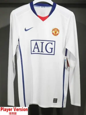 Manchester United 2008/09 Retro Away Long Sleeve Jersey Player Version - Front View | KFCOOL