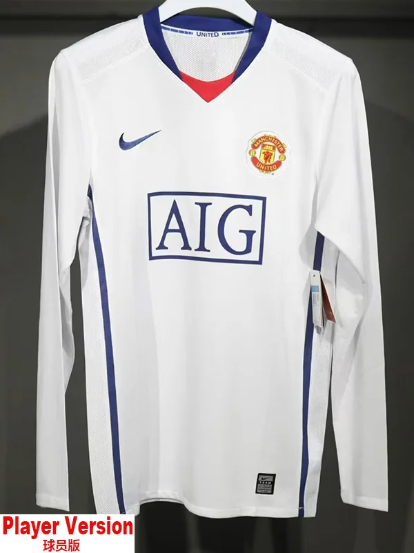 Manchester United 2008/09 Retro Away Long Sleeve Jersey Player Version - Front View | KFCOOL