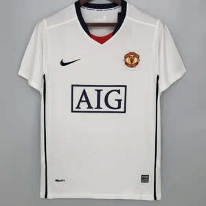 Manchester United 2008/09 Retro Away White Jersey Fan Version - Front View | KFCOOL