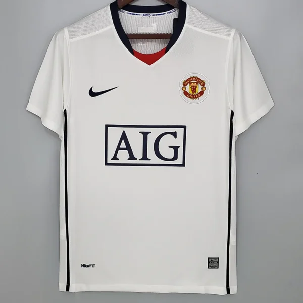 Manchester United 2008/09 Retro Away White Jersey Fan Version - Front View | KFCOOL