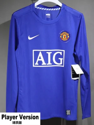 Manchester United 2008/09 Retro Third Long Sleeve Jersey Player Version - Front View | KFCOOL