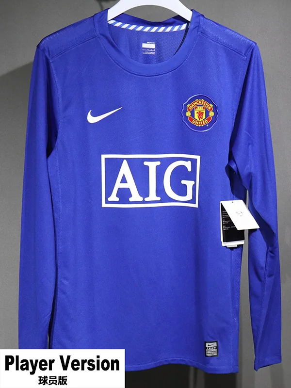 Manchester United 2008/09 Retro Third Long Sleeve Jersey Player Version - Front View | KFCOOL