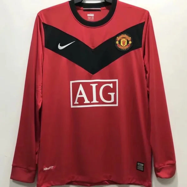 Manchester United 2009/10 Retro Home Long Sleeve Jersey Fan Version - Front View | KFCOOL