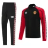 Manchester United 2025/26 Black Jacket Tracksuit - Front View | KFCOOL