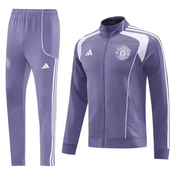Manchester United 2025/26 Purple Jacket Tracksuit - Front View - KFCool – Football Jerseys & Soccer Kits Store Manchester United 2025/26 Purple Jacket Tracksuit - Front View | KFCOOL