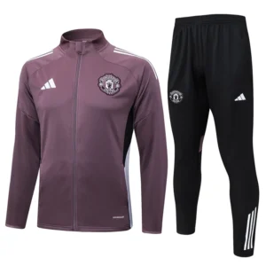 Manchester United 2025/26 Grey Purple Jacket Tracksuit - Front View | KFCOOL