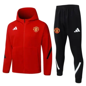 Manchester United 2025/26 Red White Jacket Tracksuit - Front View | KFCOOL