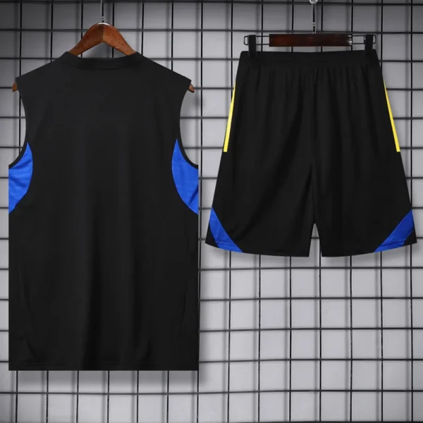 Manchester United 2025/26 Black Blue Sleeveless Shorts - Back View | KFCOOL