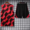 Manchester United 2025/26 Black Red Sleeveless Shorts - Back View | KFCOOL