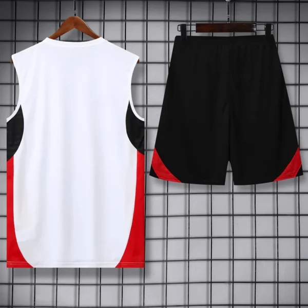 Manchester United 2025/26 White Black Sleeveless Shorts - Back View | KFCOOL