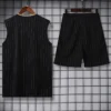 Manchester United 2025/26 Black Yellow Sleeveless Shorts - Back View Manchester United 2025/26 Black Yellow Sleeveless Shorts - Back View | KFCOOL